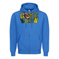 True Royal Game day yellow and green team color Zipper Hoodie - HowdyJamesFarm