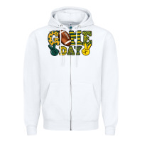 White Game day yellow and green team color Zipper Hoodie - HowdyJamesFarm