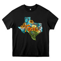 Black western texas map Heavy Core Tee - AdoDesignShop
