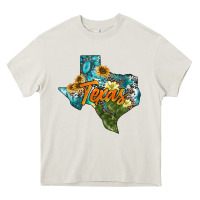 Cream western texas map Heavy Core Tee - AdoDesignShop