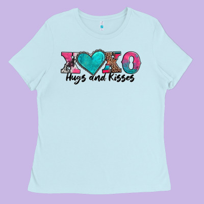 Xoxo Hugs And Kisses Valentines Day Ladies Tee Designed By Adodesignshop