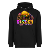 Black softball sister Heavyweight Hoodie - OliviaCreatesArt