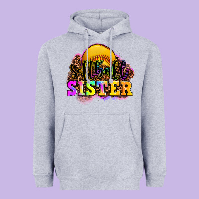 Softball Sister Heavyweight Hoodie Designed By Oliviacreatesart