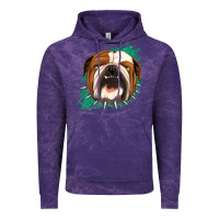 Cloud Purple Bulldog Green glitter Vintage Hoodie - Jasminsmagicworld