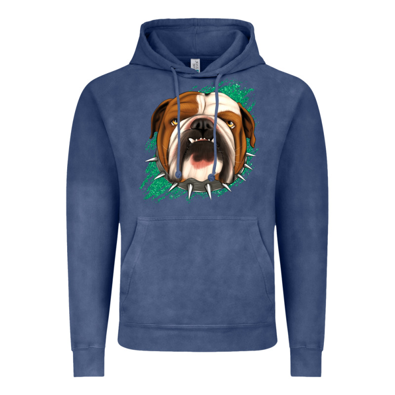 Bulldog Green Glitter Vintage Hoodie by Jasminsmagicworld | Teevron
