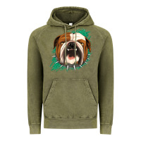Vintage Olive Bulldog Green glitter Vintage Hoodie - Jasminsmagicworld