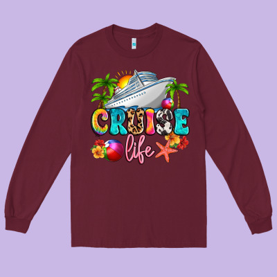 Cruise Life Long Sleeve Tee Designed By Artiststas