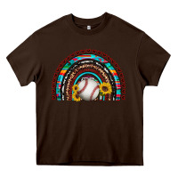 Chocolate Brown baseball rainbow Heavy Core Tee - Artiststas