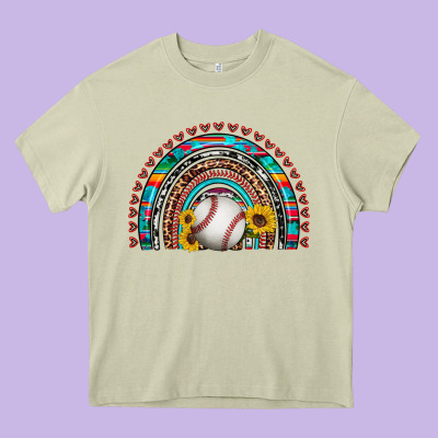 Baseball Rainbow Heavy Core Tee Designed By Artiststas