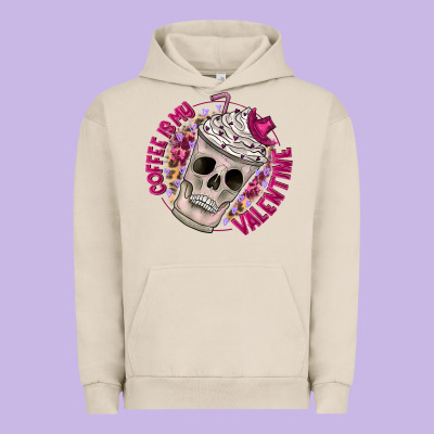 Coffee Is My Valentine Urban Hoodie Designed By Cowhidedigitalart