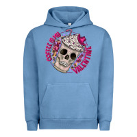 Pigment Pebble Blue Coffee is my Valentine Urban Hoodie - CowhideDigitalArt