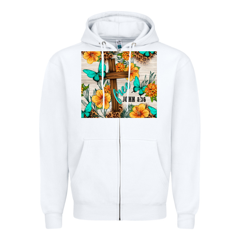 Christian Free John 8 36 Zipper Hoodie by TumblerDesignByShophia | Teevron