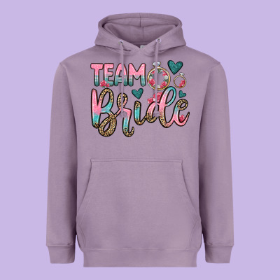 Team Bride Heavyweight Hoodie Designed By Oliviacreatesart