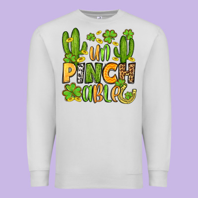 Un Pinch Able  St. Patrick's Day Premium Sweatshirt Designed By Oliviacreatesart