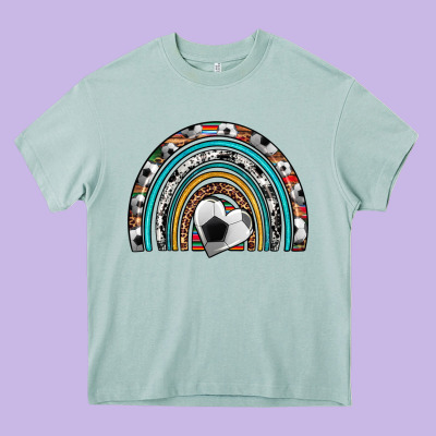 Soccer Rainbow Heavy Core Tee Designed By Artiststas