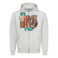 Dove Grey It's game day y'all Zipper Hoodie - HowdyJamesFarm