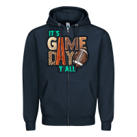 Navy It's game day y'all Zipper Hoodie - HowdyJamesFarm