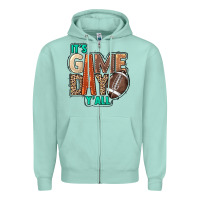 Seafoam It's game day y'all Zipper Hoodie - HowdyJamesFarm