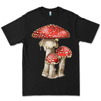 Black Autumn Mushroom Illustrations Premium Tee - LillyAllenDesigns