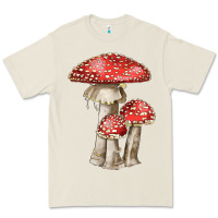 Bone Autumn Mushroom Illustrations Premium Tee - LillyAllenDesigns