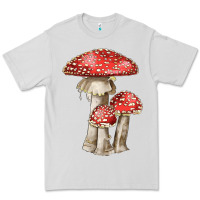 Dove Grey Autumn Mushroom Illustrations Premium Tee - LillyAllenDesigns