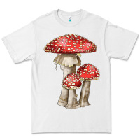 White Autumn Mushroom Illustrations Premium Tee - LillyAllenDesigns
