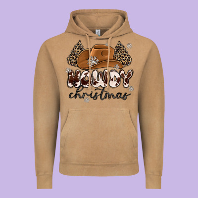 Howdy Christmas Vintage Hoodie Designed By Maliassmallbusiness