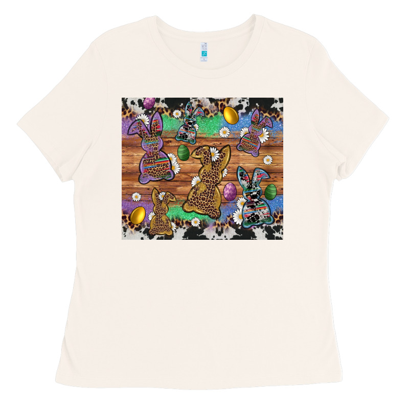 Easter Bunny Egg Cowhide Leopard Ladies Tee by Artiststas | Teevron