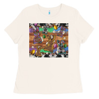 Bone easter bunny egg cowhide leopard Ladies Tee - Artiststas