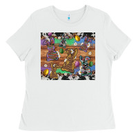 White easter bunny egg cowhide leopard Ladies Tee - Artiststas