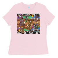Bubblegum Pink easter bunny egg cowhide leopard Ladies Tee - Artiststas