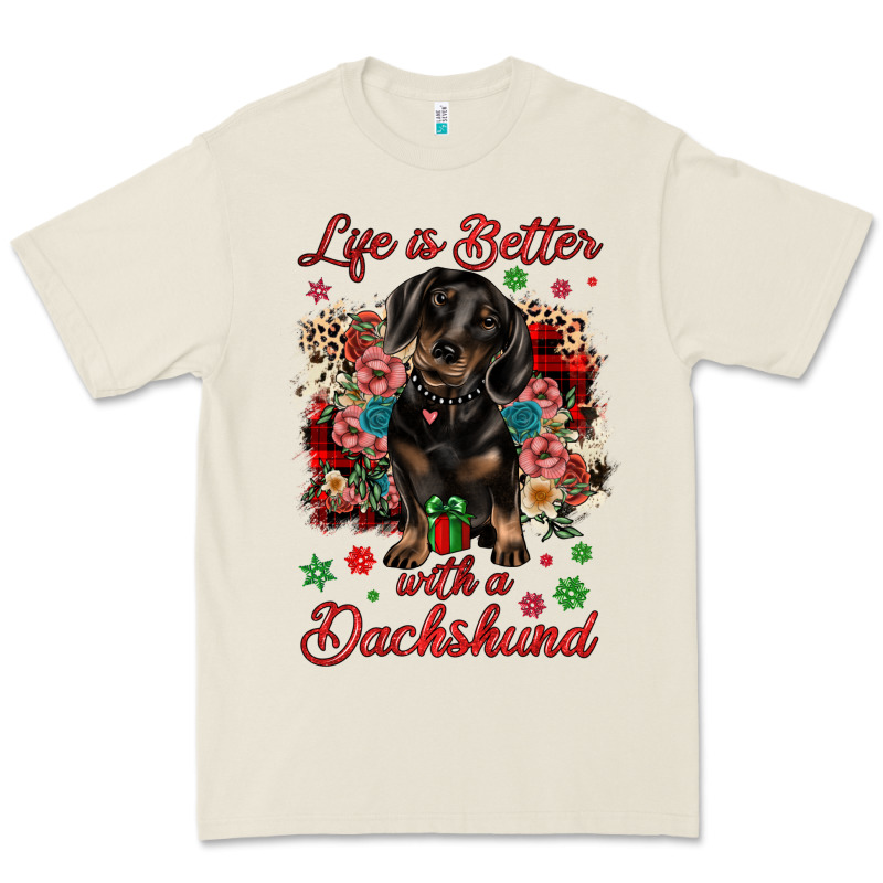 Christmas Life Is Better With A Dachshund Premium Tee by JahusDesignShop | Teevron