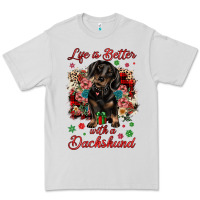 Dove Grey Christmas life is better with a dachshund Premium Tee - JahusDesignShop