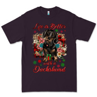 Plum Christmas life is better with a dachshund Premium Tee - JahusDesignShop