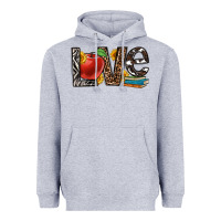 Heather Grey love teacher Heavyweight Hoodie - OliviaCreatesArt