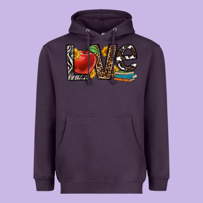 Love Teacher Heavyweight Hoodie Designed By Oliviacreatesart