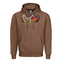 Chestnut Game day football popcorn Zipper Hoodie - HowdyJamesFarm