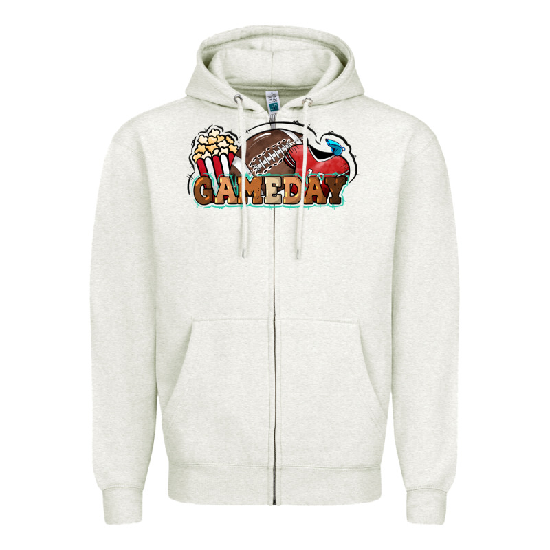 Game Day Football Popcorn Zipper Hoodie by HowdyJamesFarm | Teevron