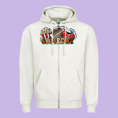 Game Day Football Popcorn Zipper Hoodie Designed By Howdyjamesfarm
