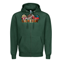 Sports Green Game day football popcorn Zipper Hoodie - HowdyJamesFarm