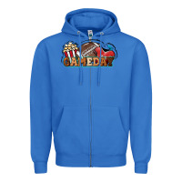 True Royal Game day football popcorn Zipper Hoodie - HowdyJamesFarm