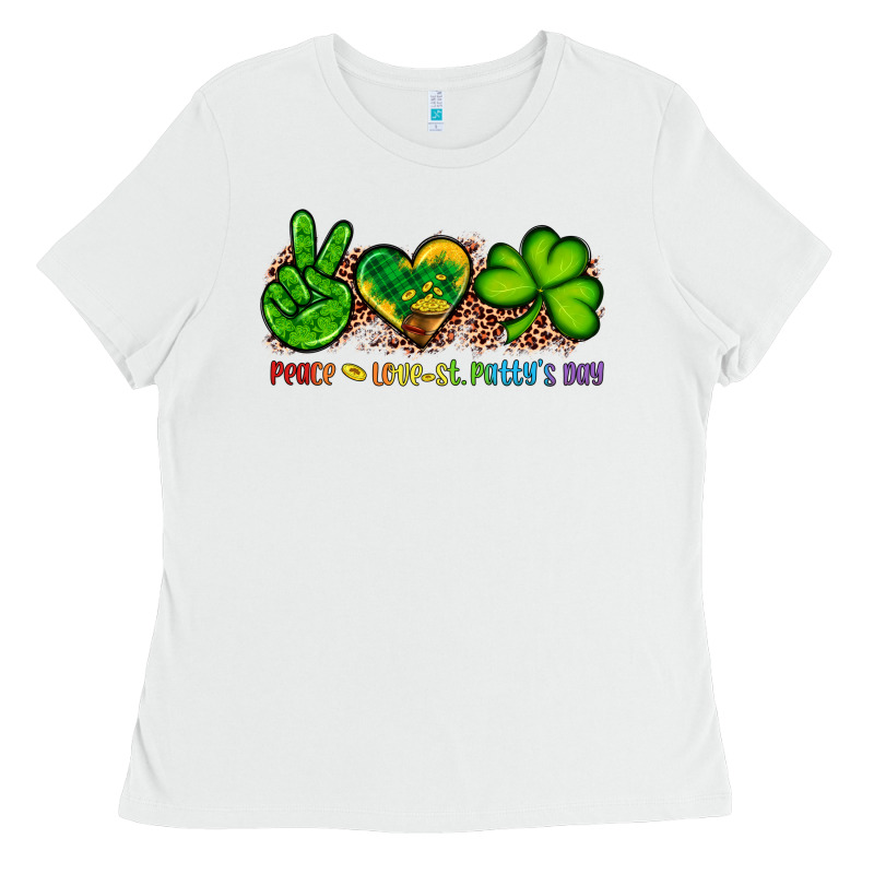 Peace Love St Patty's Day Ladies Tee by Artiststas | Teevron