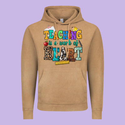 Teaching Is A Work Of Heart Vintage Hoodie Designed By Nancycooperartshop