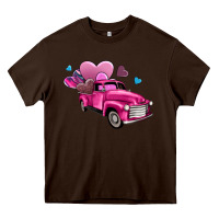 Chocolate Brown truck with hearts Heavy Core Tee - AdoDesignShop