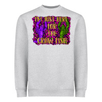 Heather Grey mardi gras i'm just here for the craw fish with lobster Heavyweight Sweatshirt - RanaPortraitStore