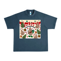 Midnight Navy Boojee Christmas cake Urban Heavy Tee - MaliasSmallBusiness