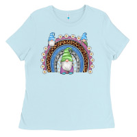 Baby Blue easter gnome rainbow Ladies Tee - Artiststas