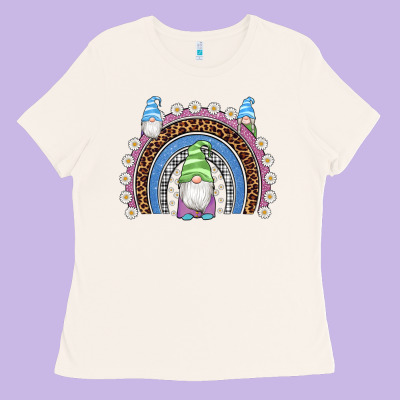 Easter Gnome Rainbow Ladies Tee Designed By Artiststas