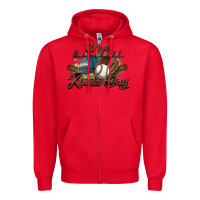 Red It's a Baseball kinda day Zipper Hoodie - HowdyJamesFarm