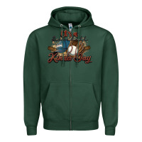 Sports Green It's a Baseball kinda day Zipper Hoodie - HowdyJamesFarm